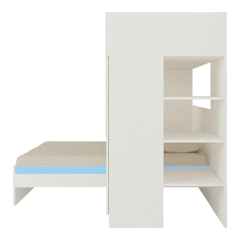 Siona Engineered Wood Box & Drawer Storage Bunk Bed Sky Blue