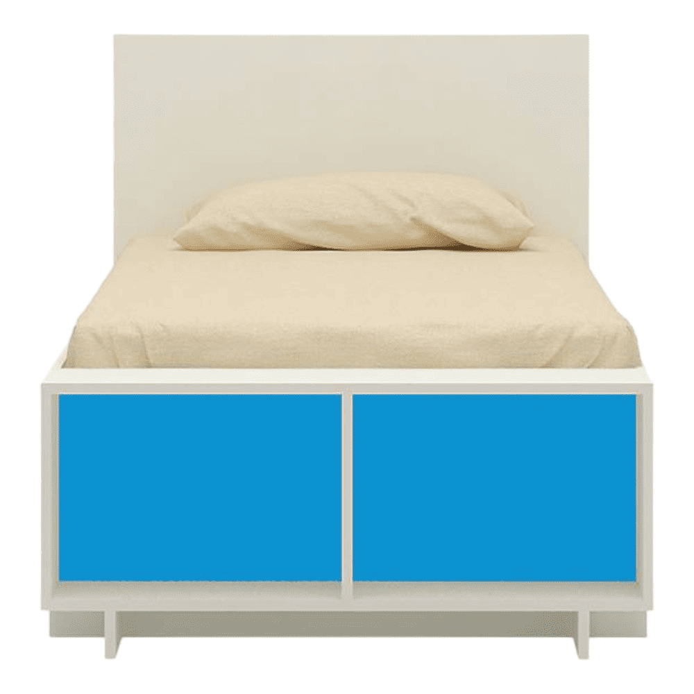 Minerva Engineered Wood Drawer Storage Bed in Blue Colour