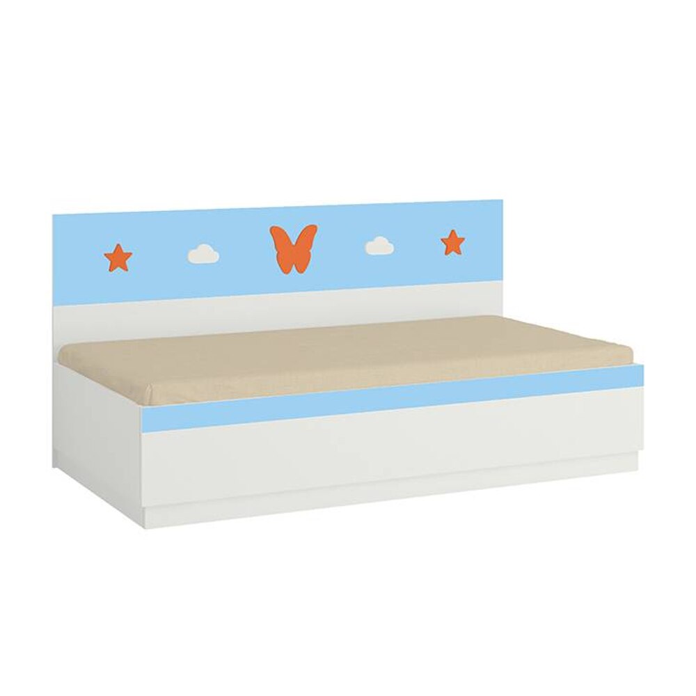 Renata Engineered Wood Box Storage Bed in Sky Blue Colour