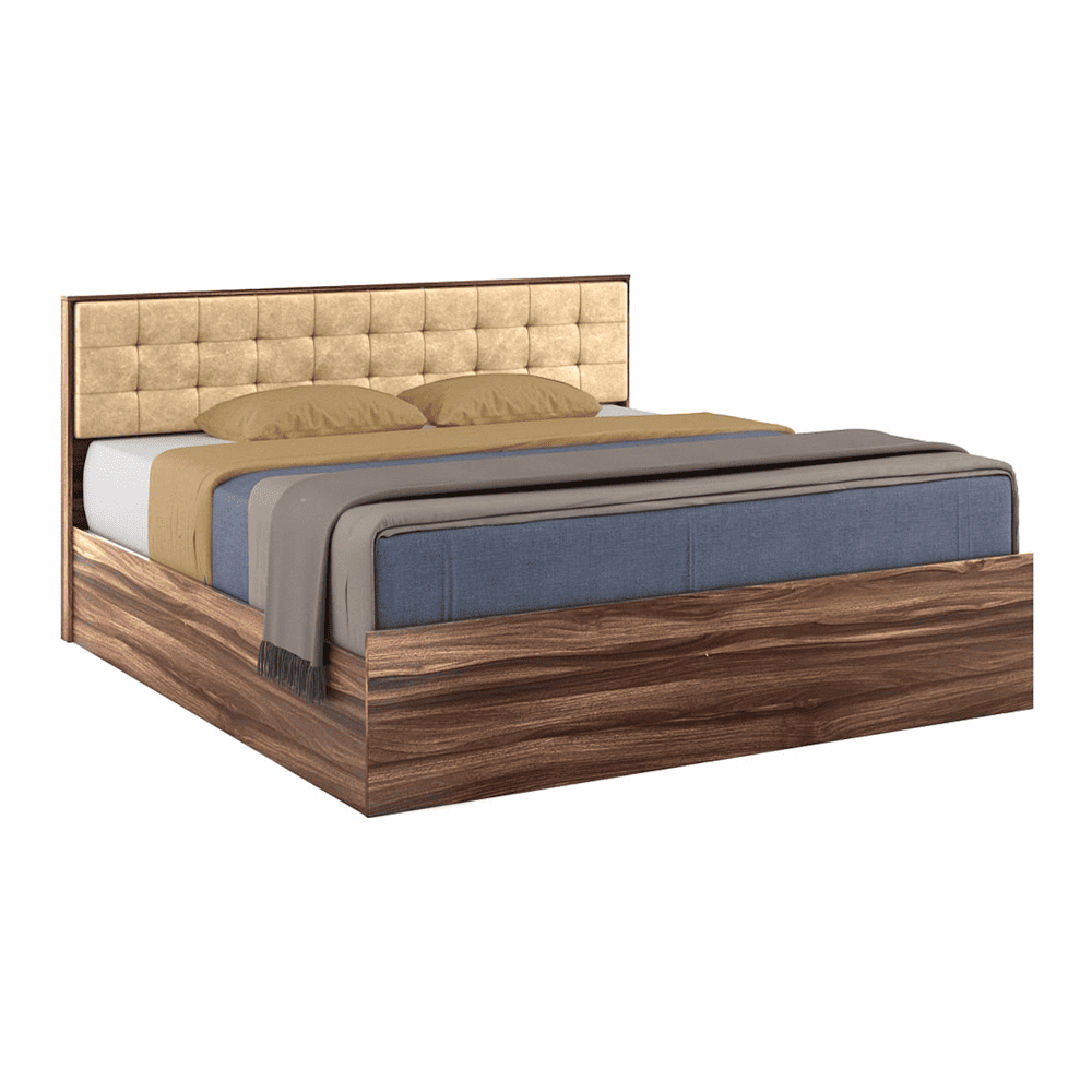 Alvin King Bed With Box Storage In Asian Walnut Color