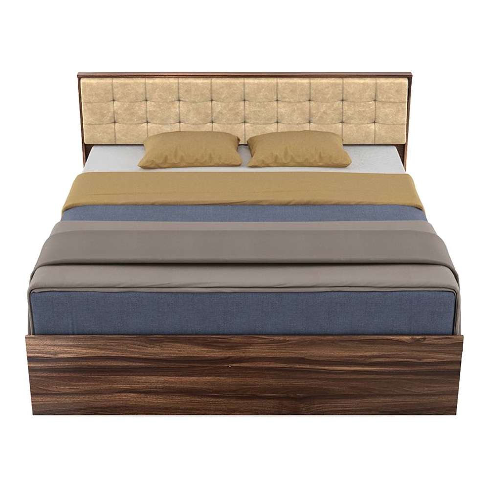 Alvin Queen Bed With Box Storage In Asian Walnut Color