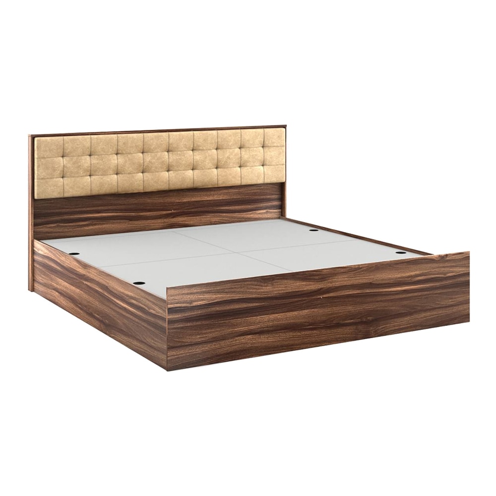 Alvin Queen Bed With Box Storage In Asian Walnut Color