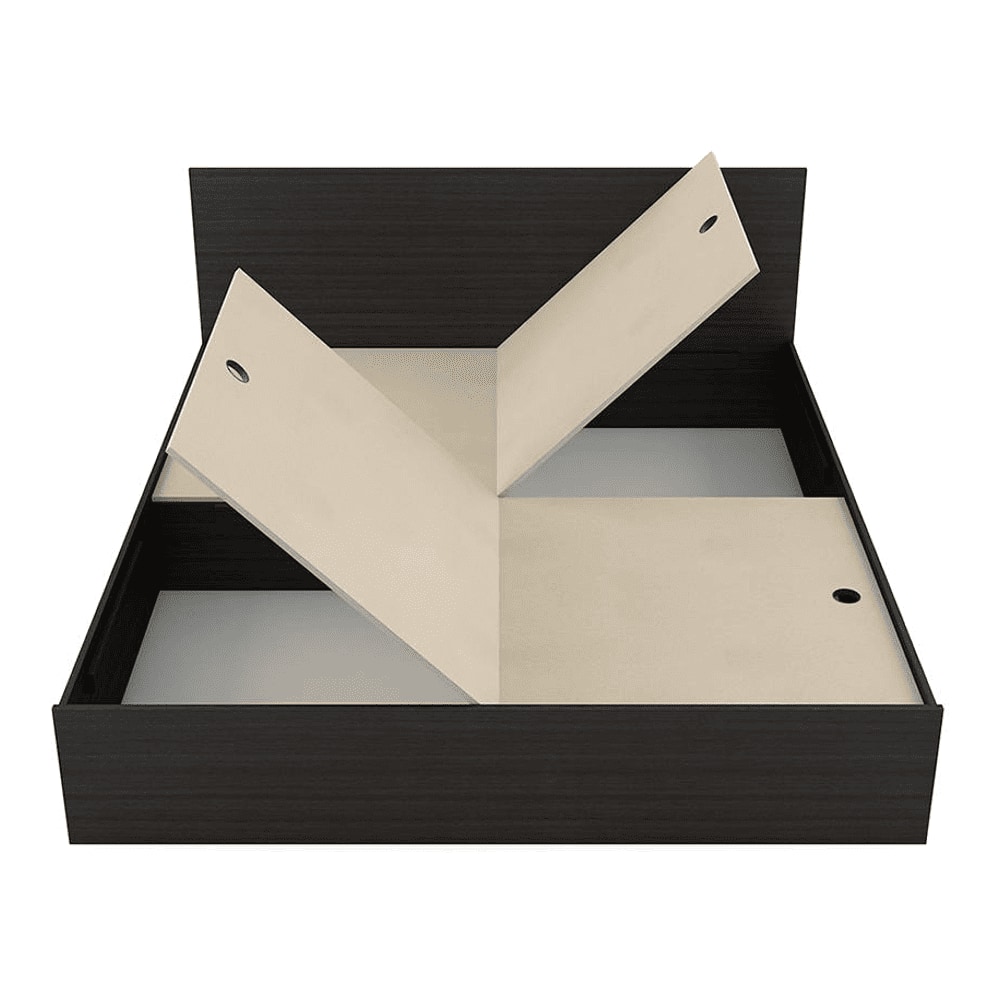 Carnival Queen Bed With Box Storage In Wenge Finish