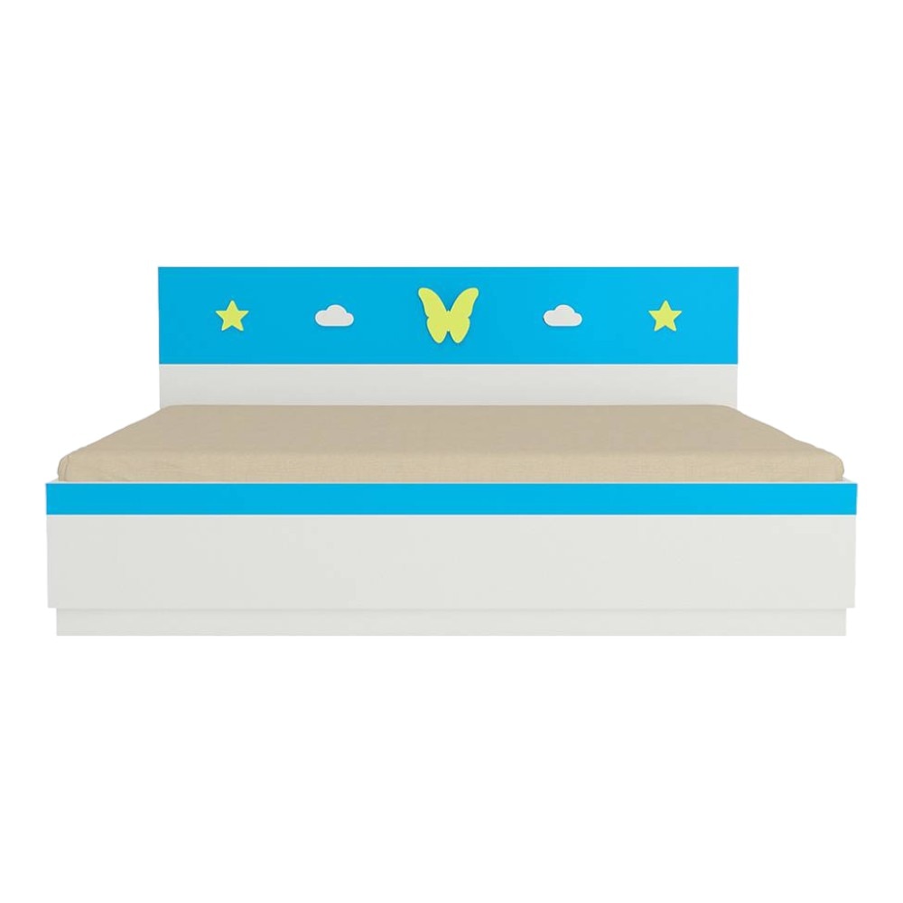 Renata Engineered Wood Box Storage Bed in Blue Colour