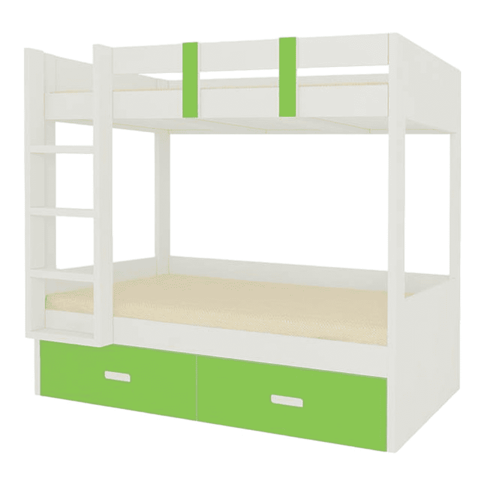 Adonica Engineered Wood Drawer Storage Bunk Bed Verdant Green