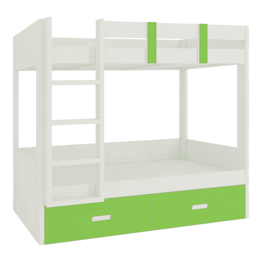 Adonica Engineered Wood Drawer Storage Bunk Bed Verdant Green