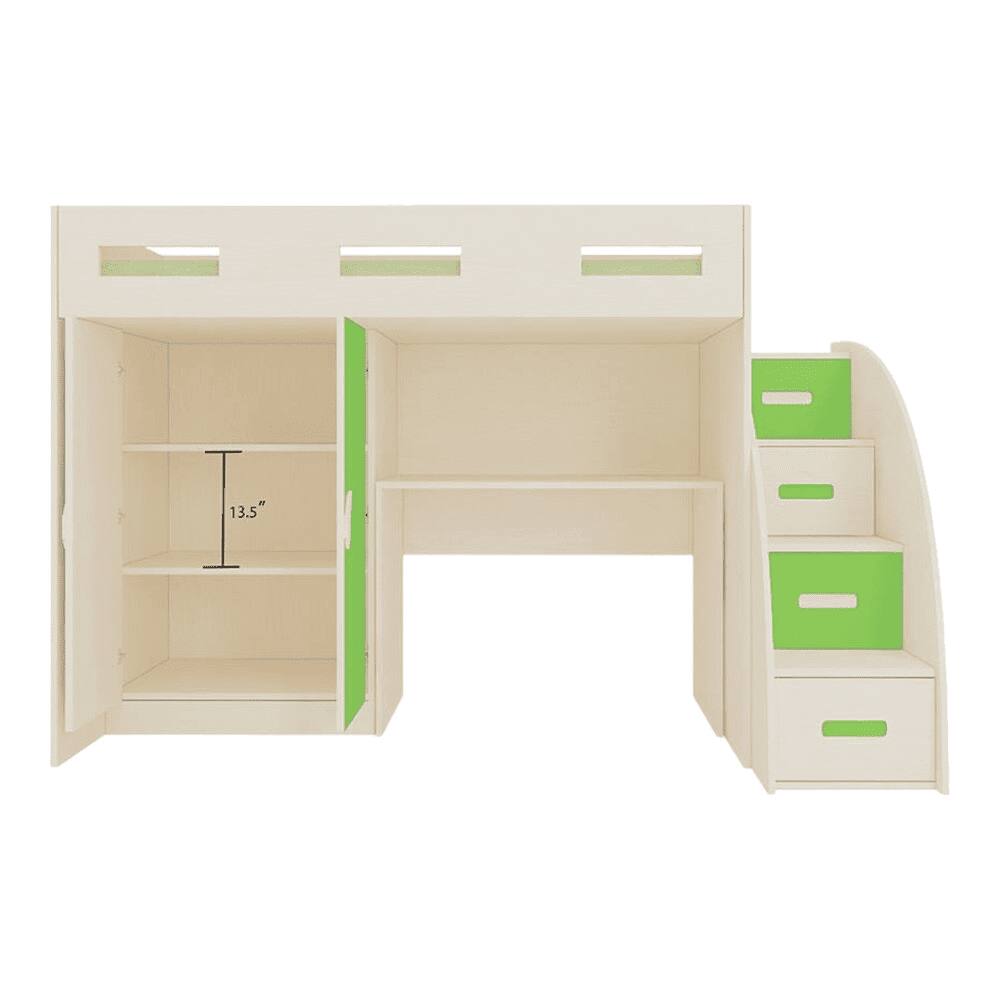 Bonita Engineered Wood Drawer and Box Storage Bed in Colour