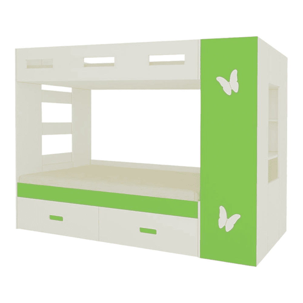 Rio Engineered Wood Box & Drawer Storage Bunk Bed Verdant Green