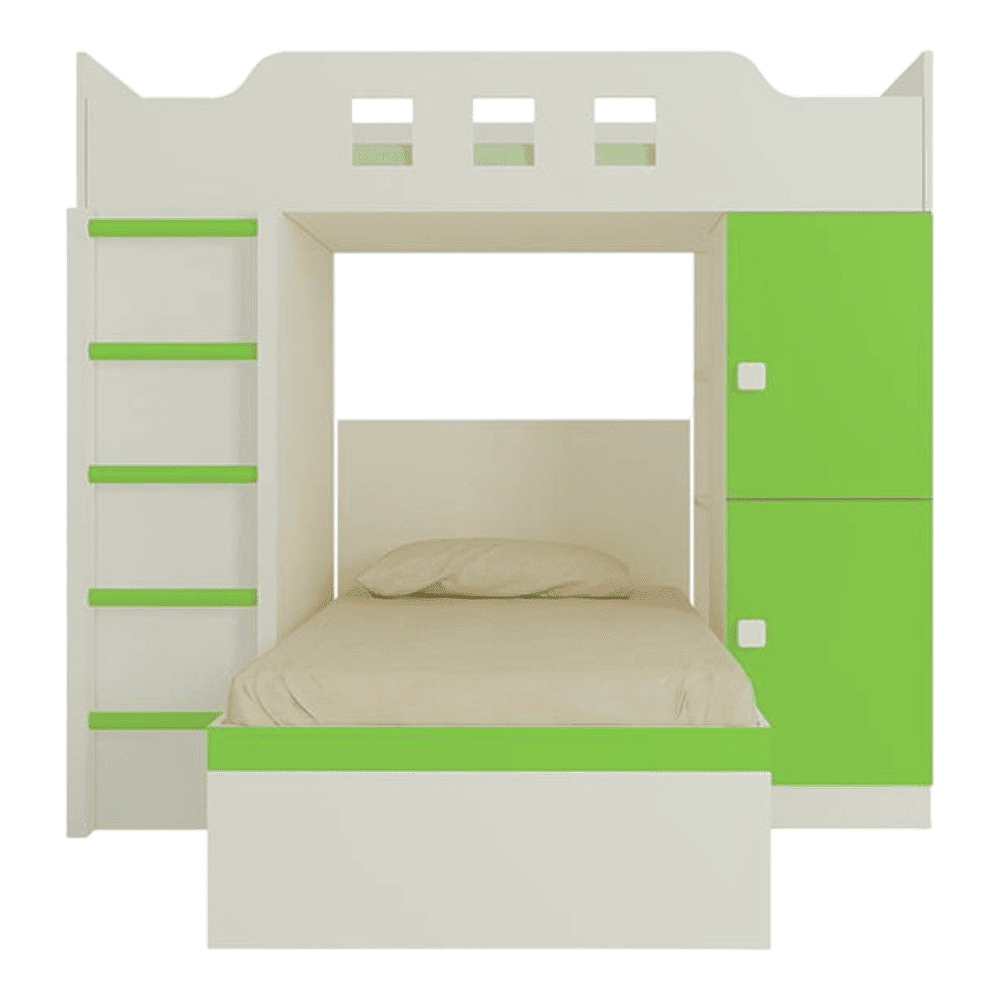 Siona Engineered Wood Box & Drawer Storage Bunk Bed Verdant Green