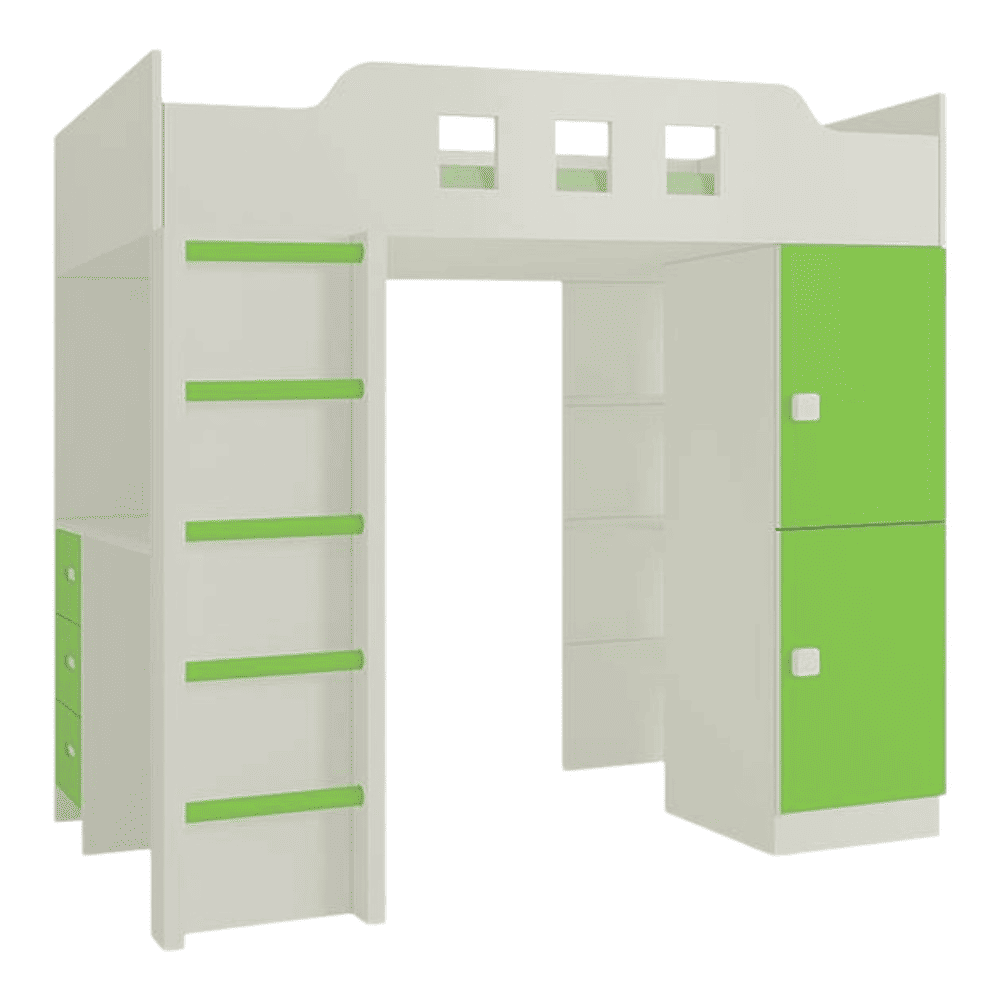 Siona Engineered Wood Box & Drawer Storage Bunk Bed Verdant Green