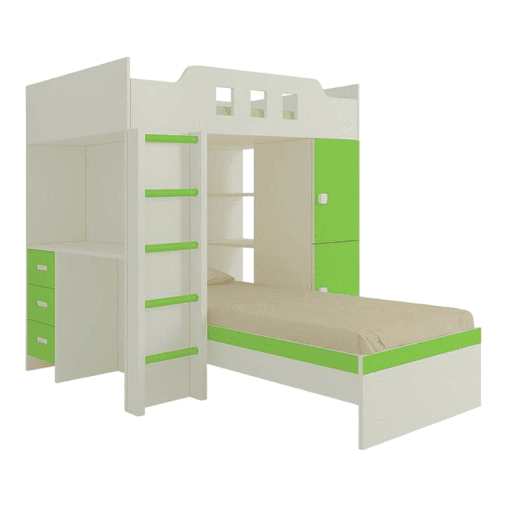 Siona Engineered Wood Box & Drawer Storage Bunk Bed Verdant Green