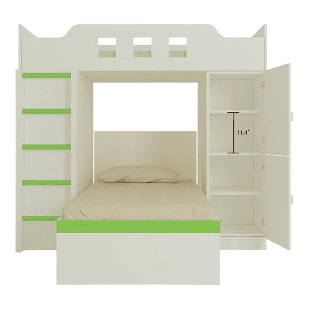 Siona Engineered Wood Box & Drawer Storage Bunk Bed Verdant Green