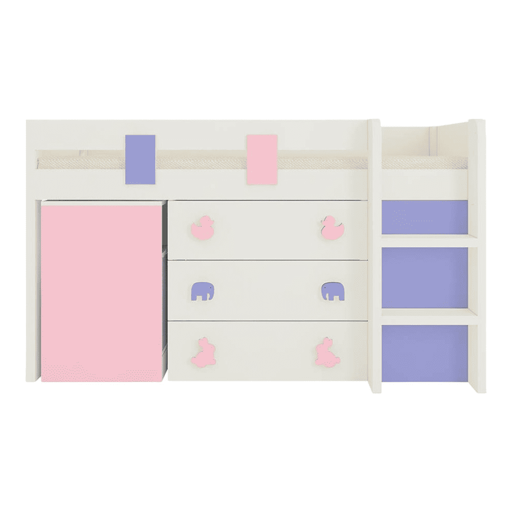 Sonoma Engineered Wood Drawer Storage Bed in pink Colour
