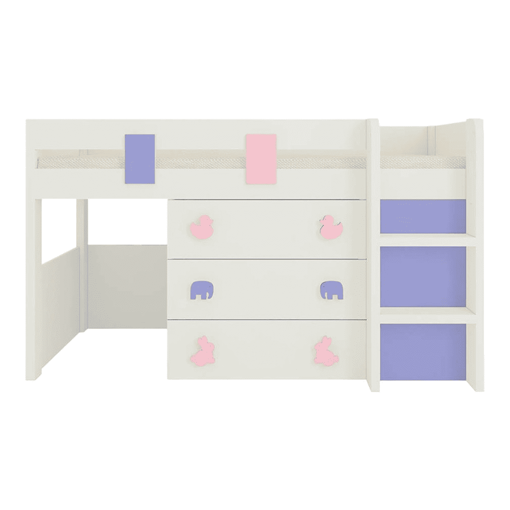 Sonoma Engineered Wood Drawer Storage Bed in pink Colour