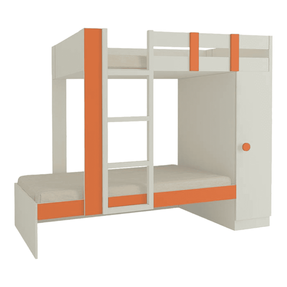 Evita Engineered Wood Box Storage Bunk Bed Light Orange
