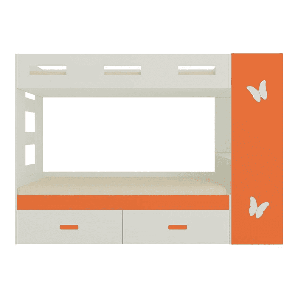 Rio Engineered Wood Box & Drawer Storage Bunk Bed Light Orange