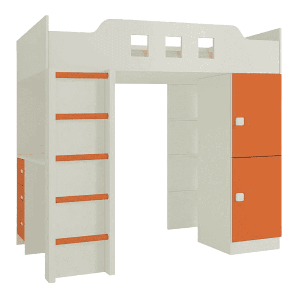 Siona Engineered Wood Box & Drawer Storage Bunk Bed Light Orange