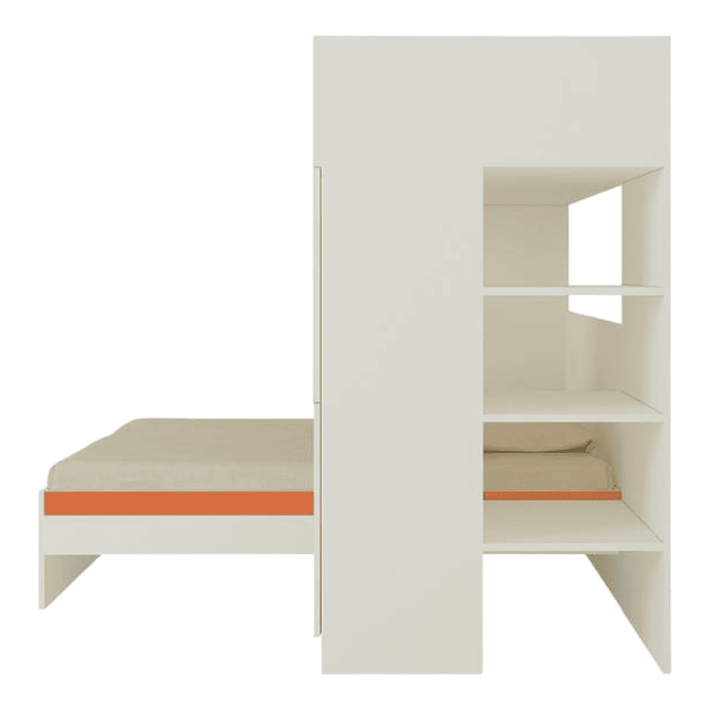 Siona Engineered Wood Box & Drawer Storage Bunk Bed Light Orange