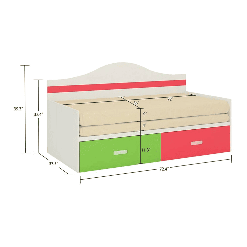 Arcadia Engineered Wood Drawer Storage Bed in Multicolour Colour