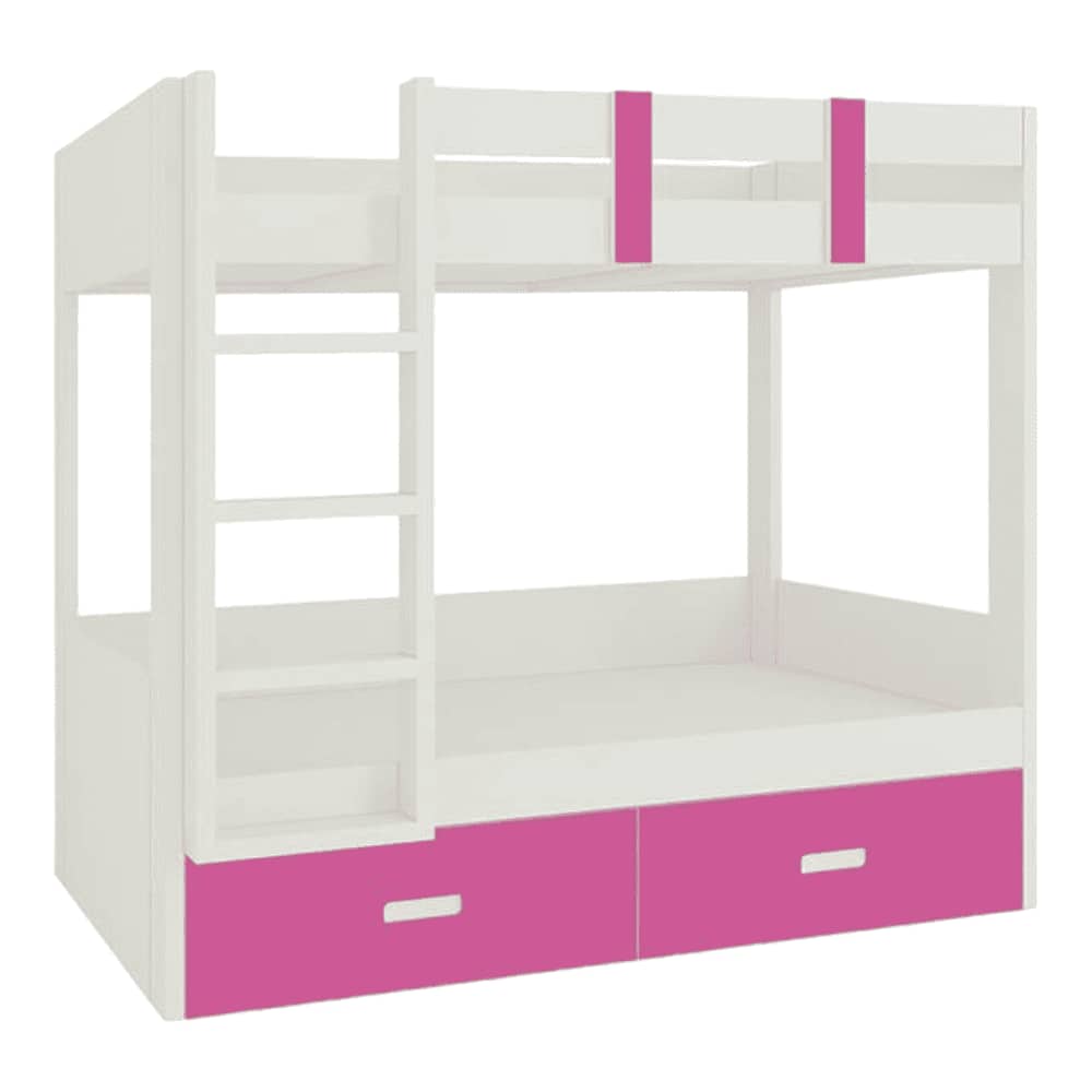 Adonica Engineered Wood Drawer Storage Bunk Bed Barbie Pink