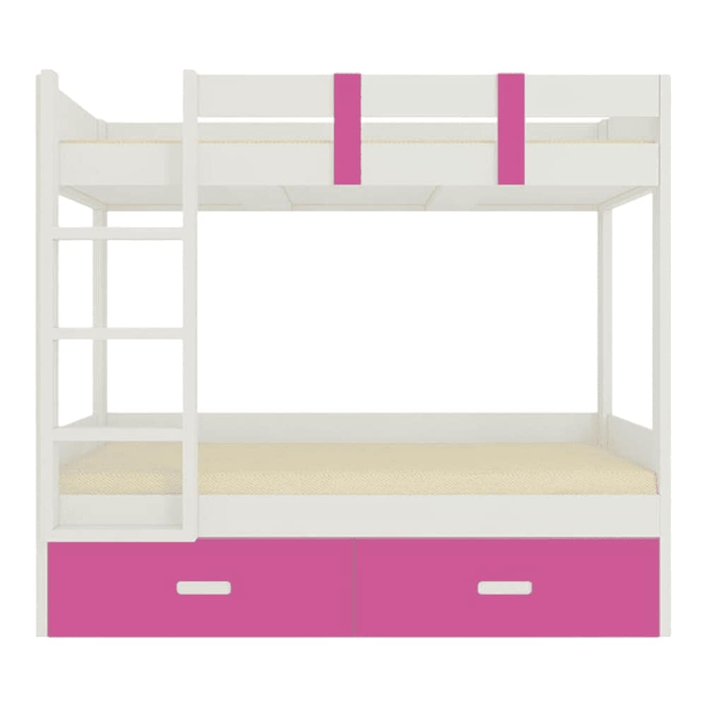 Adonica Engineered Wood Drawer Storage Bunk Bed Barbie Pink
