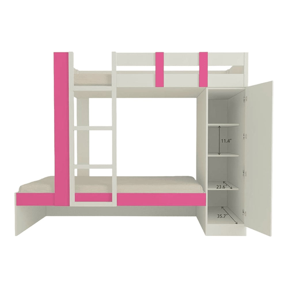 Evita Engineered Wood Box Storage Bunk Bed Barbie Pink