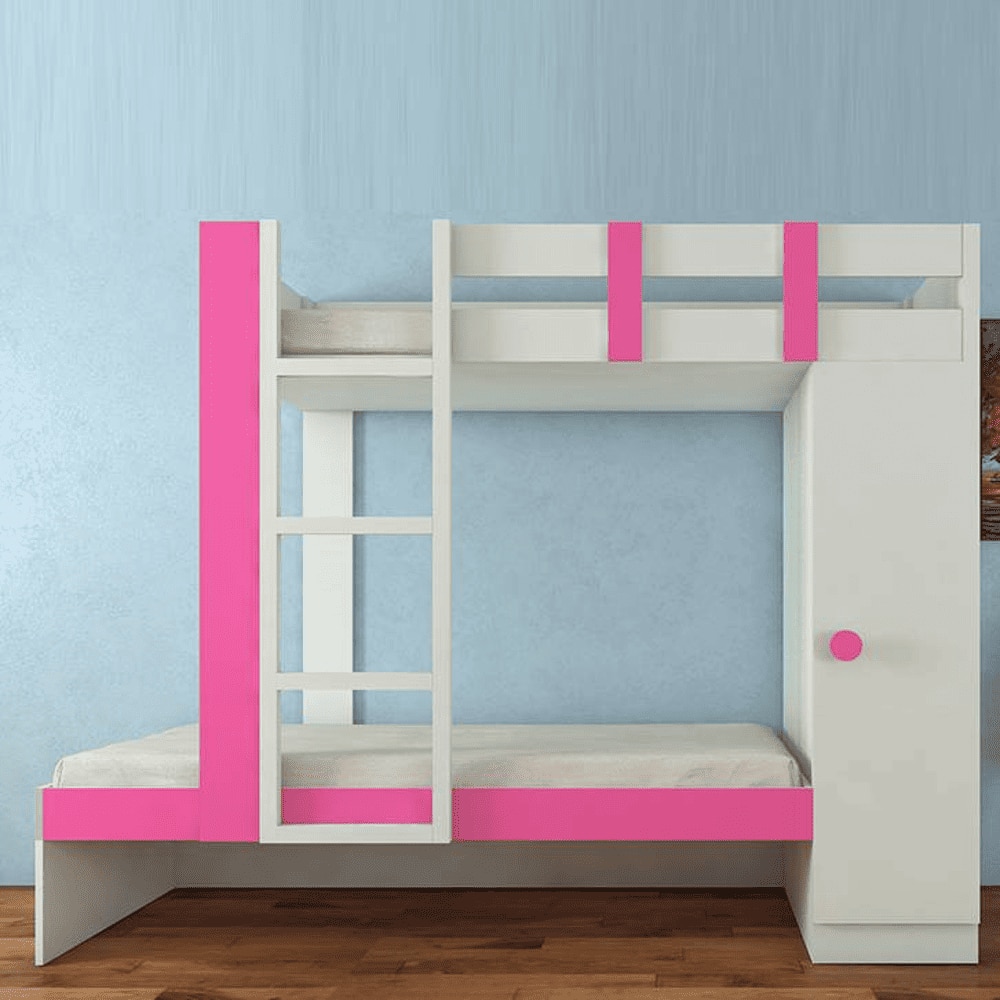 Evita Engineered Wood Box Storage Bunk Bed Barbie Pink