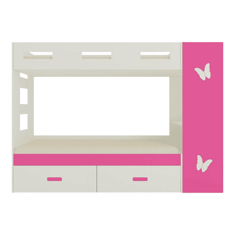 Rio Engineered Wood Box & Drawer Storage Bunk Bed Barbie Pink
