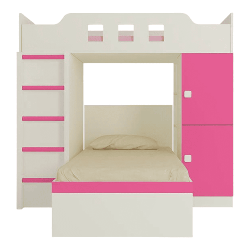 Siona Engineered Wood Box & Drawer Storage Bunk Bed Barbie Pink