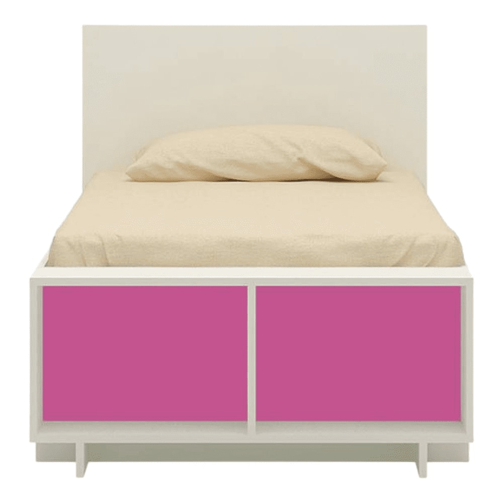 Minerva Engineered Wood Drawer Storage Bed in Pink Colour
