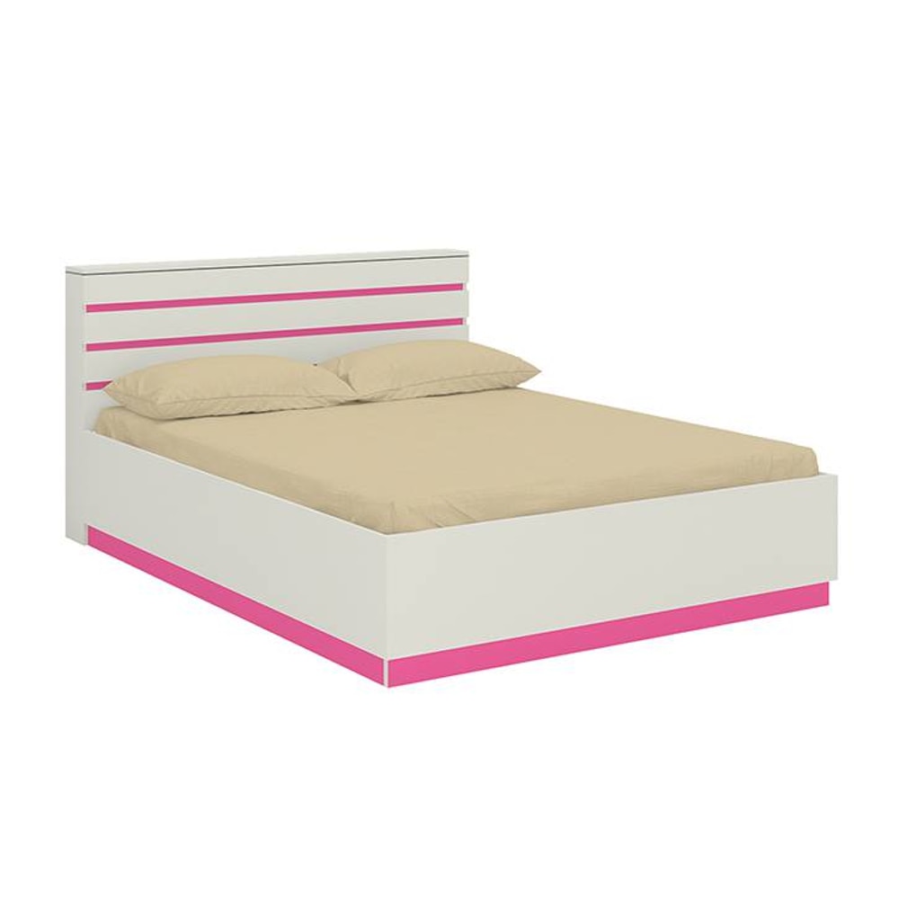 Paloma Engineered Wood Box Storage Bed in Pink Colour