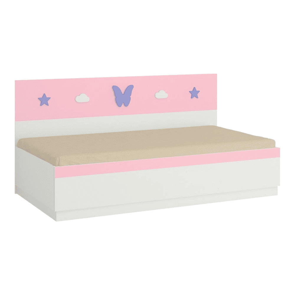 Renata Engineered Wood Box Storage Bed in Pink Colour