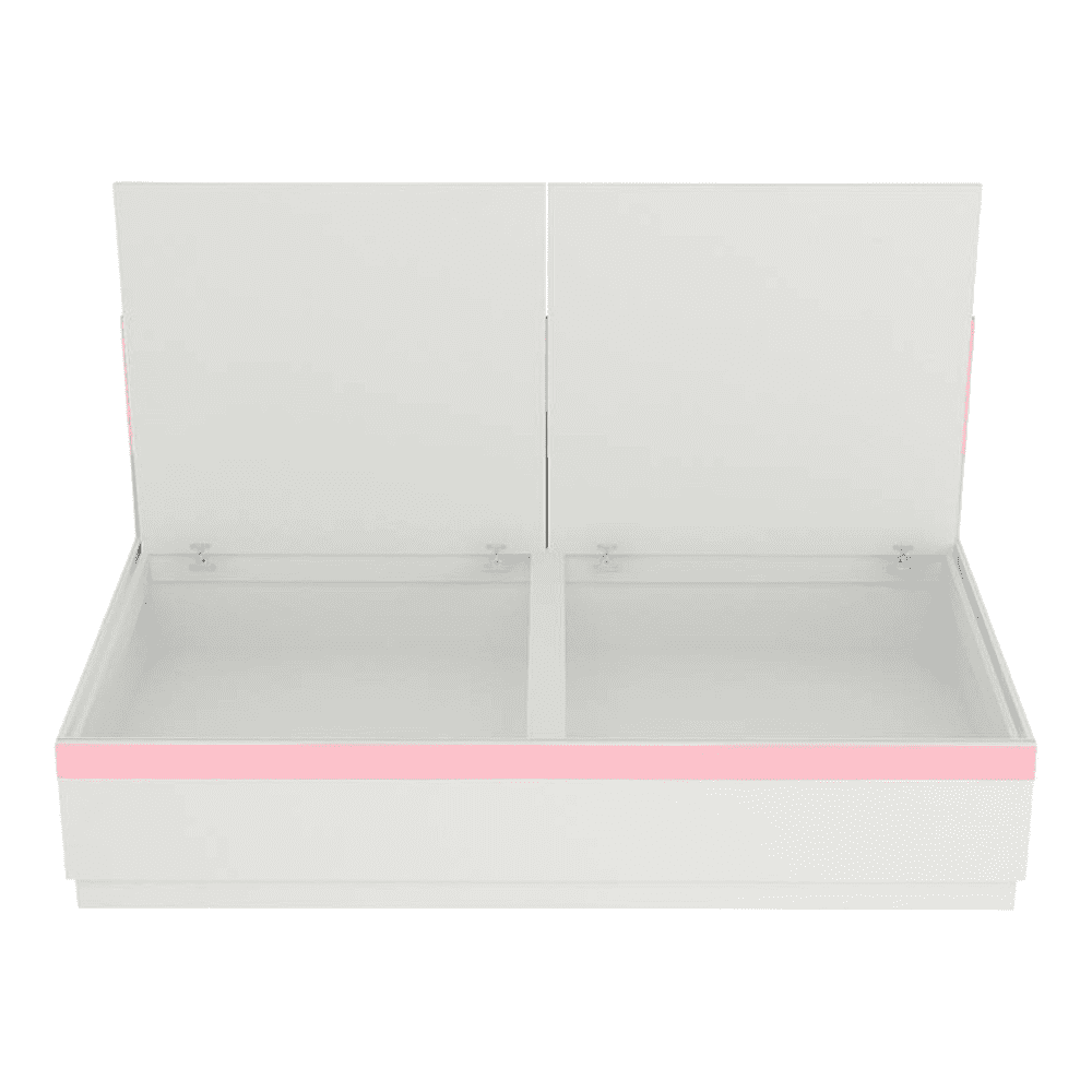 Renata Engineered Wood Box Storage Bed in Pink Colour