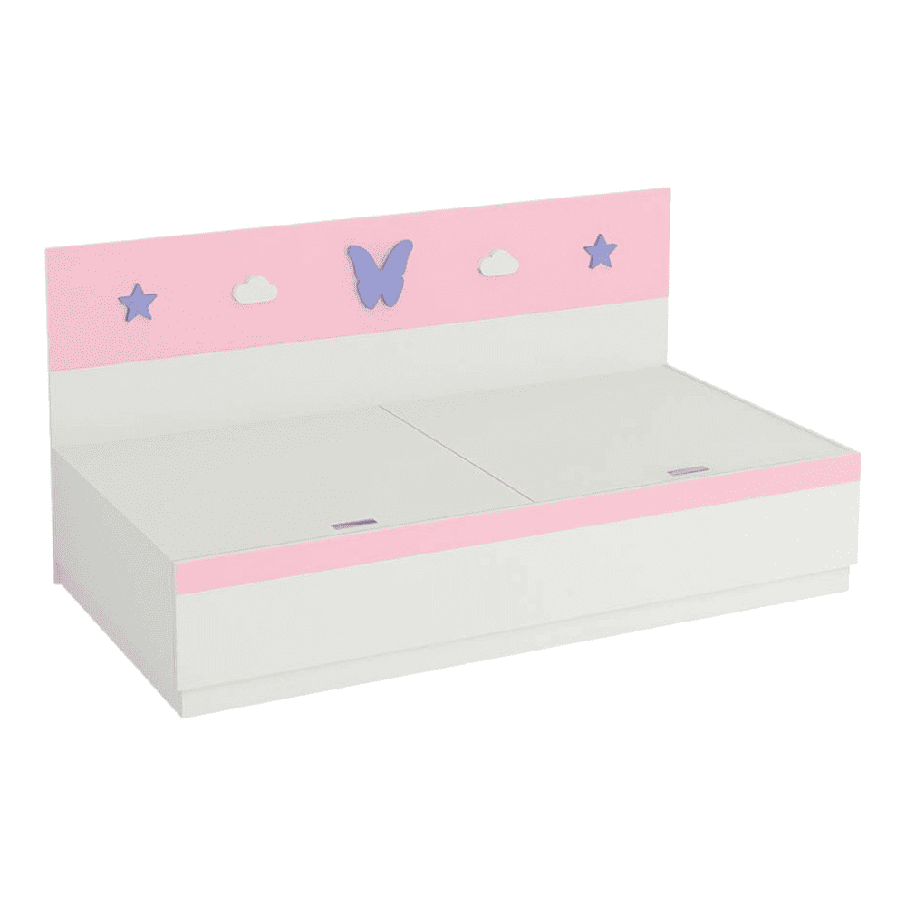 Renata Engineered Wood Box Storage Bed in Pink Colour