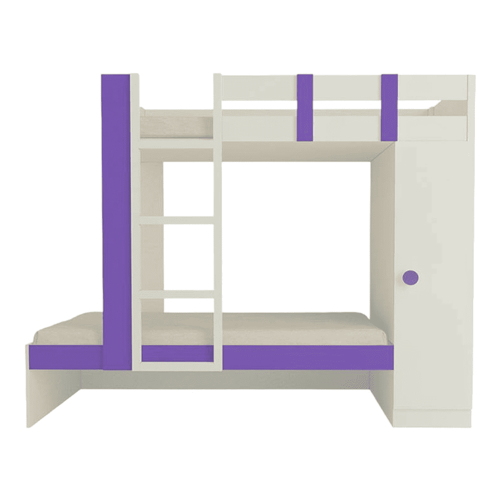 Evita Engineered Wood Box Storage Bunk Bed Lavender Purple
