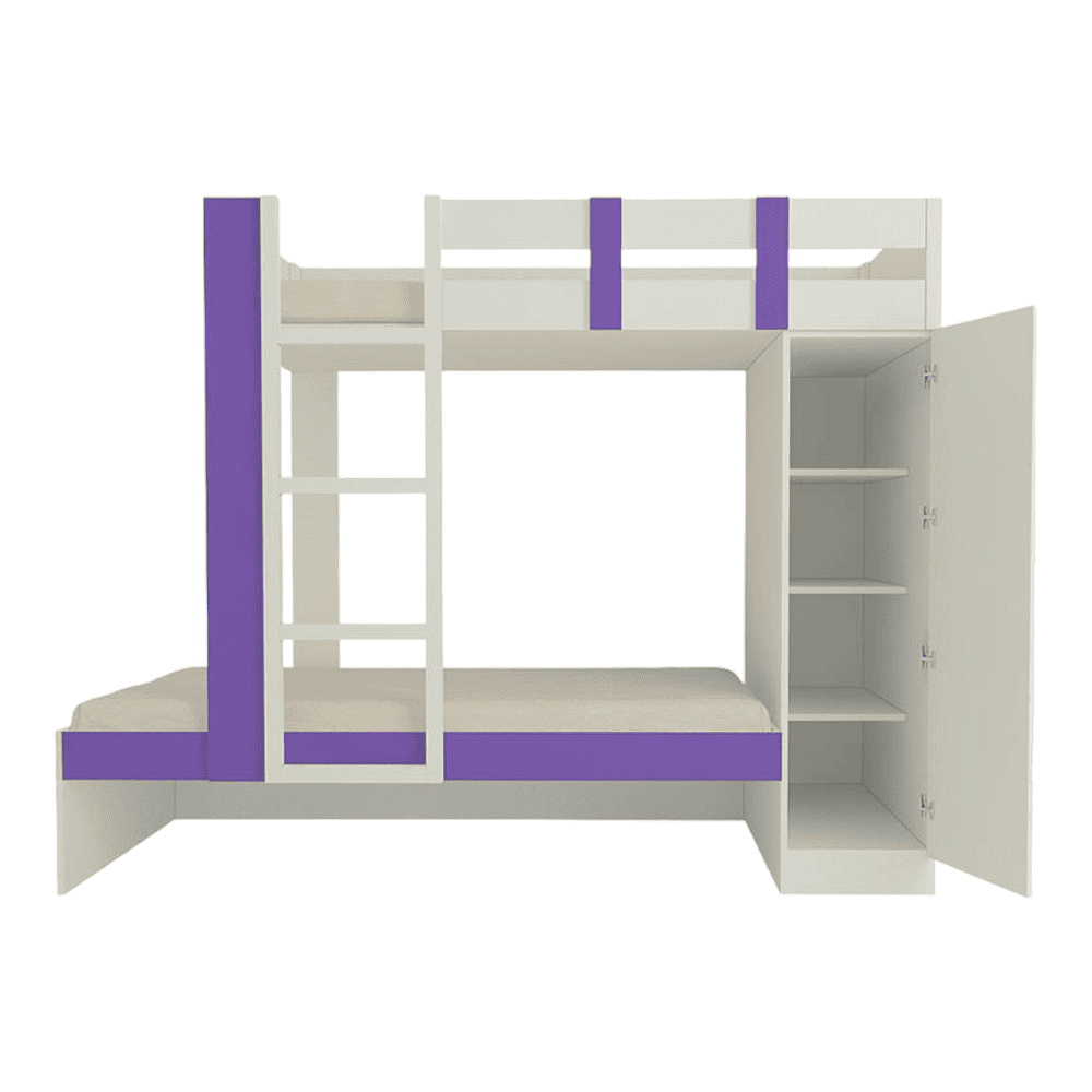 Evita Engineered Wood Box Storage Bunk Bed Lavender Purple