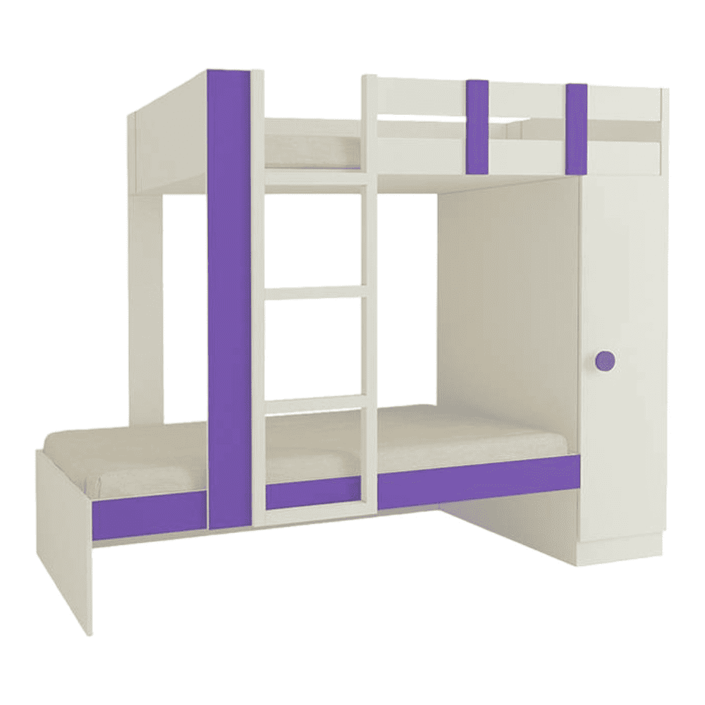 Evita Engineered Wood Box Storage Bunk Bed Lavender Purple