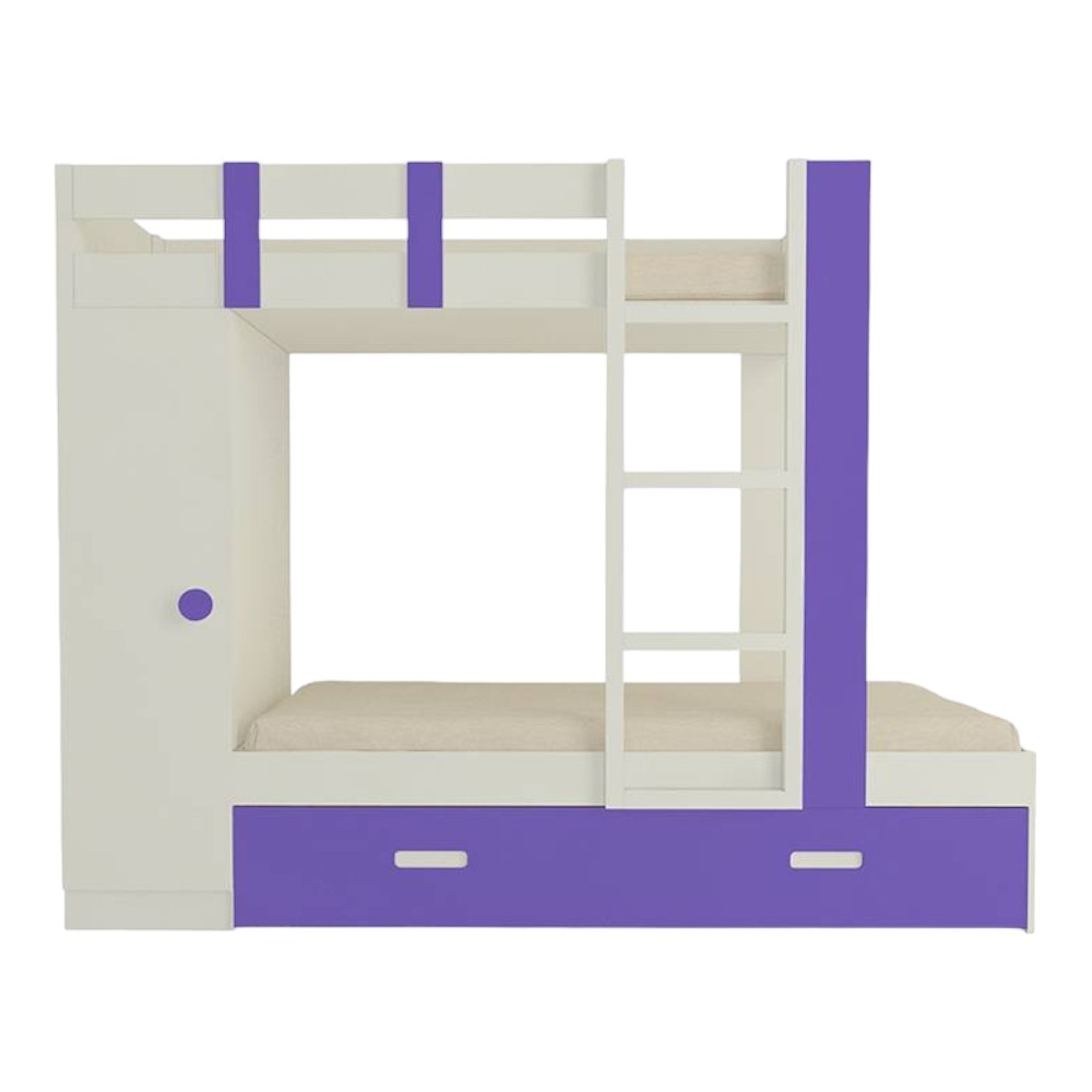 Evita Trundle Engineered Wood Box Storage Bunk Bed Lavender Purple