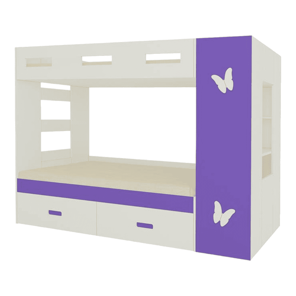Rio Engineered Wood Box & Drawer Storage Bunk Bed Lavender Purple