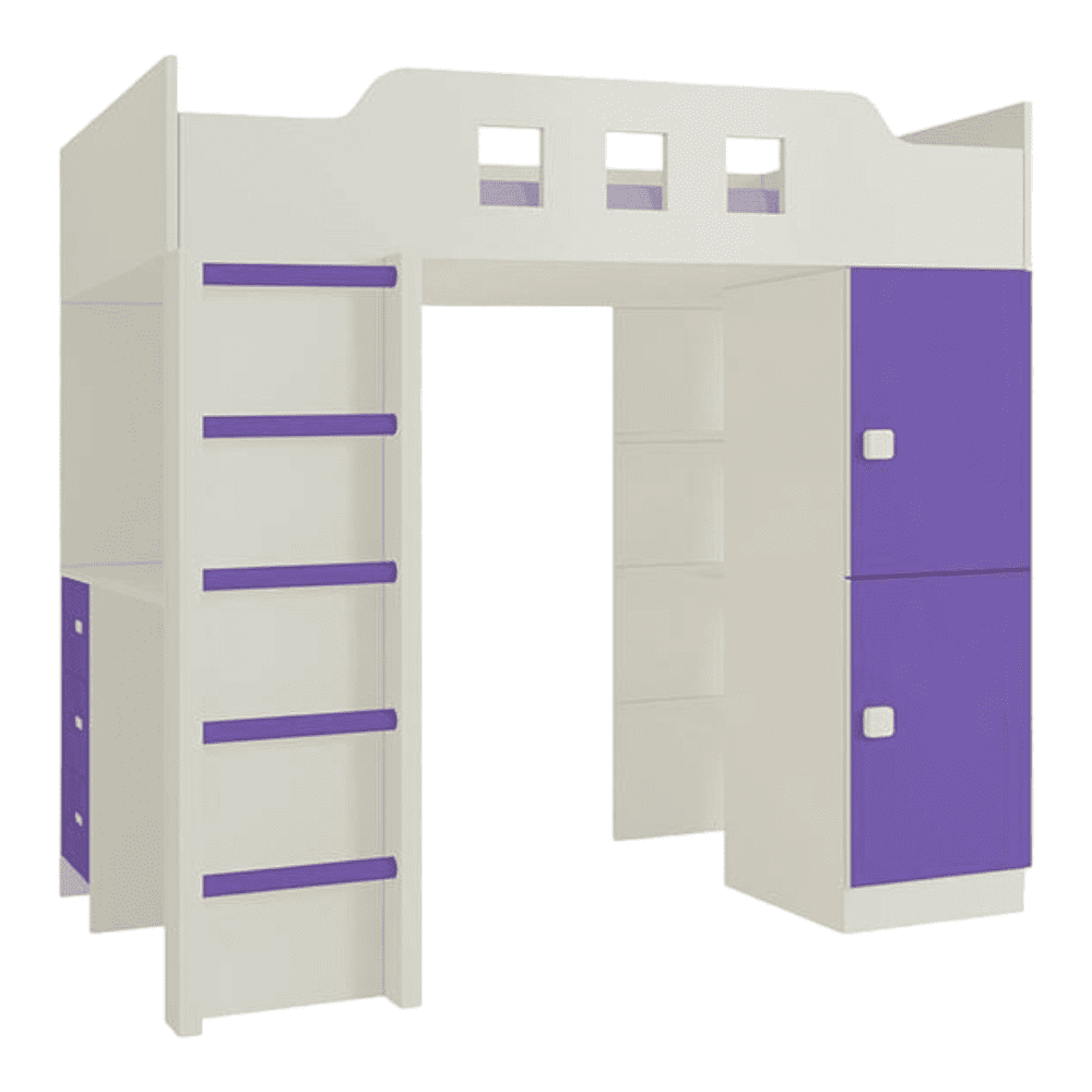 Siona Engineered Wood Box & Drawer Storage Bunk Bed Lavender Purple