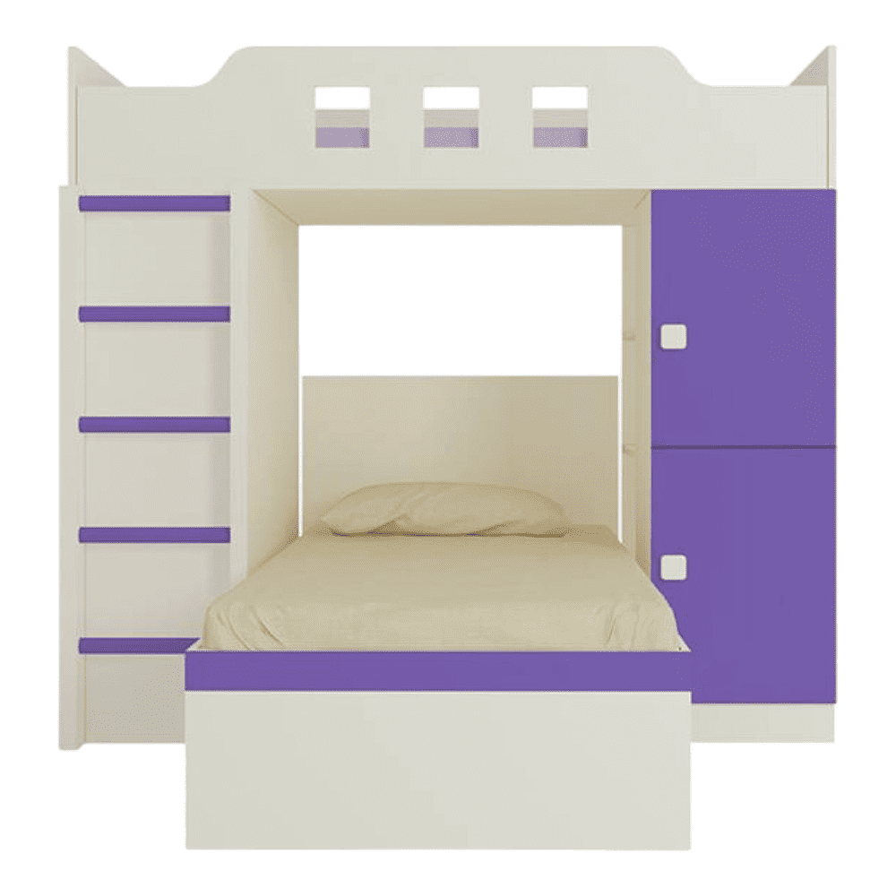 Siona Engineered Wood Box & Drawer Storage Bunk Bed Lavender Purple