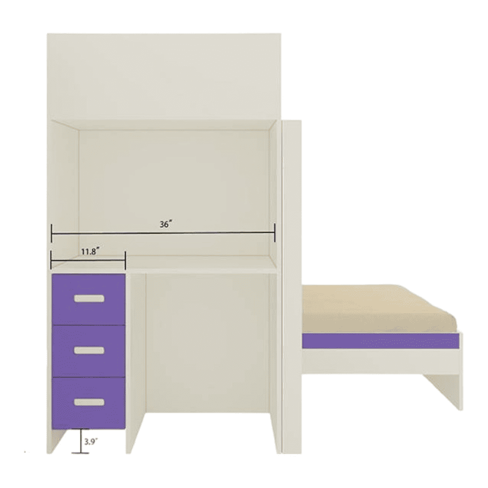 Siona Engineered Wood Box & Drawer Storage Bunk Bed Lavender Purple
