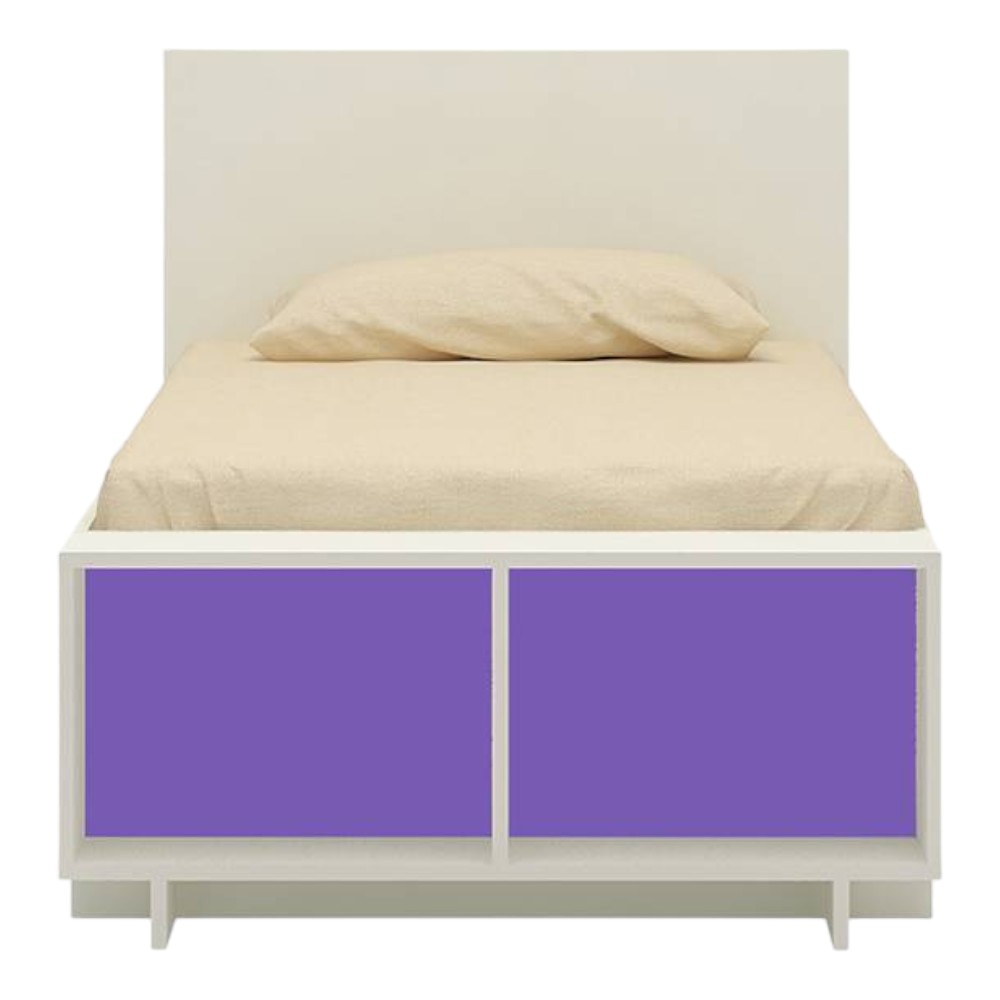 Minerva Engineered Wood Drawer Storage Bed in Purple Colour