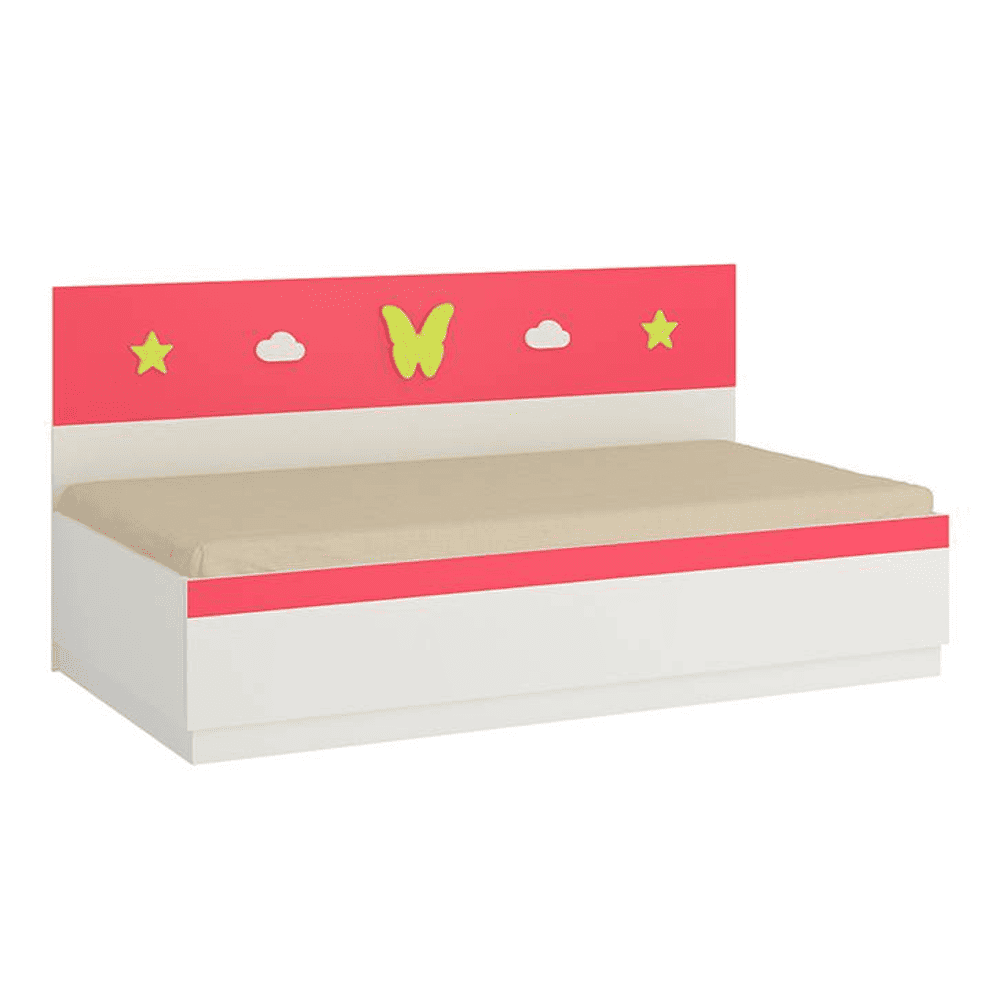 Renata Engineered Wood Box Storage Bed in Pink Colour