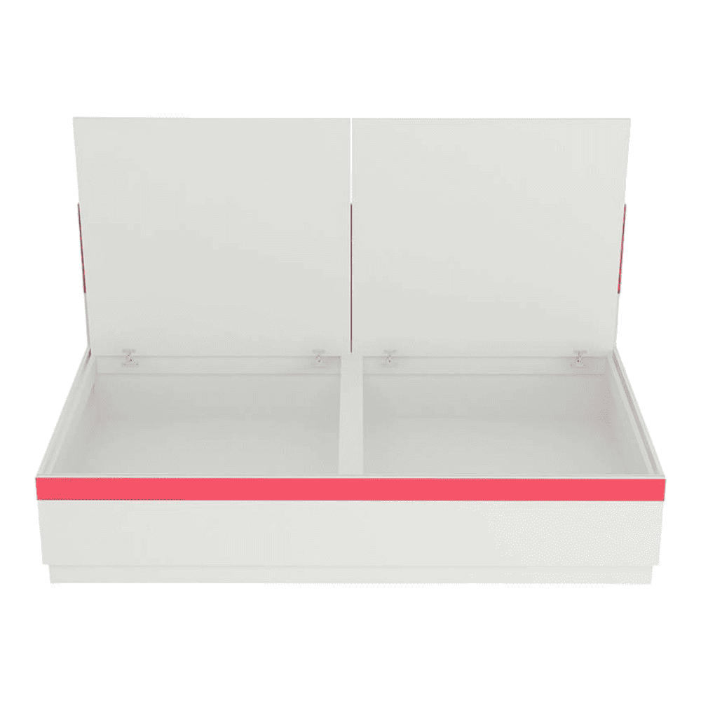 Renata Engineered Wood Box Storage Bed in Pink Colour