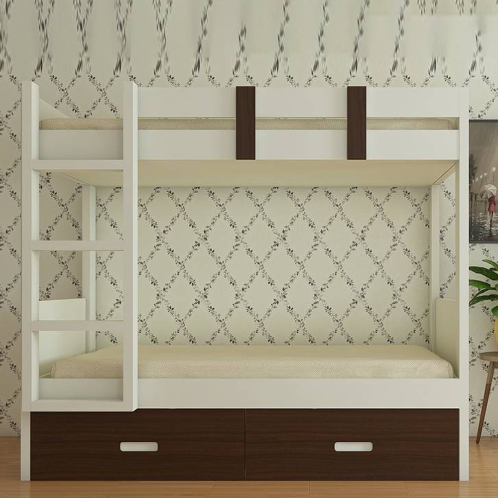 Adonica Engineered Wood Drawer Storage Bunk Bed Coffee Walnut