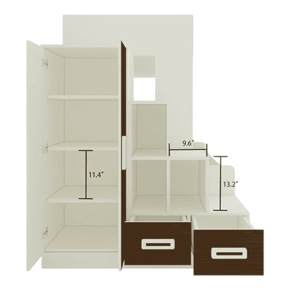 Austin Engineered Wood Box & Drawer Storage Bunk Bed Coffee Walnut
