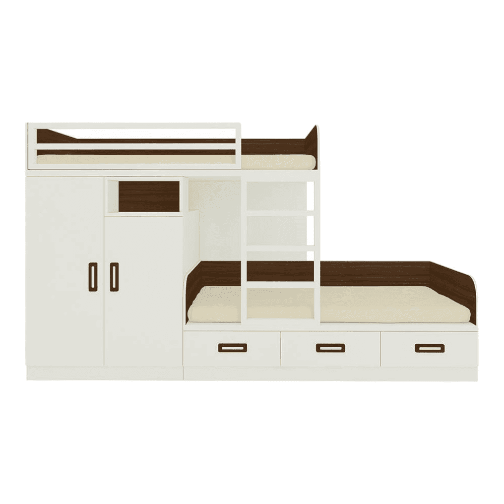 Eskada Engineered Wood Box & Drawer Storage Bunk Bed Coffee Walnut