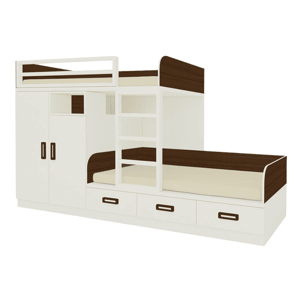 Eskada Engineered Wood Box & Drawer Storage Bunk Bed Coffee Walnut