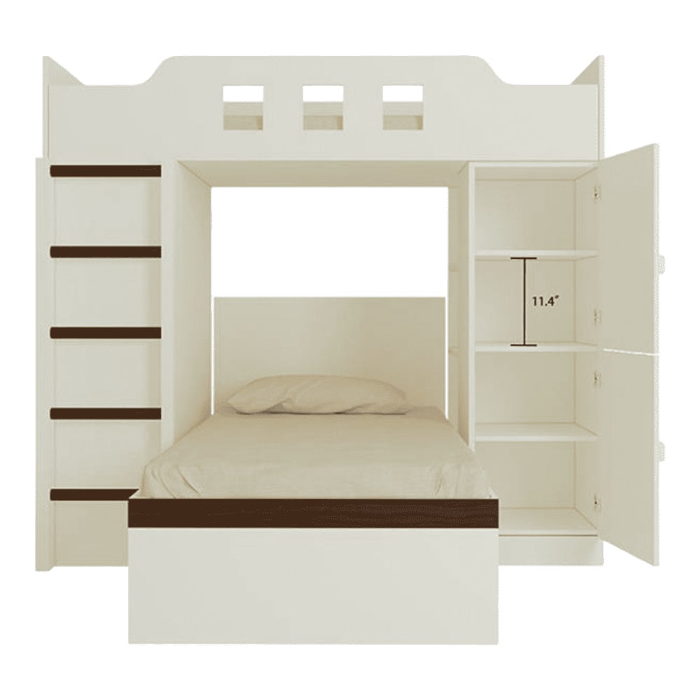 Siona Engineered Wood Box & Drawer Storage Bunk Bed Coffee Walnut